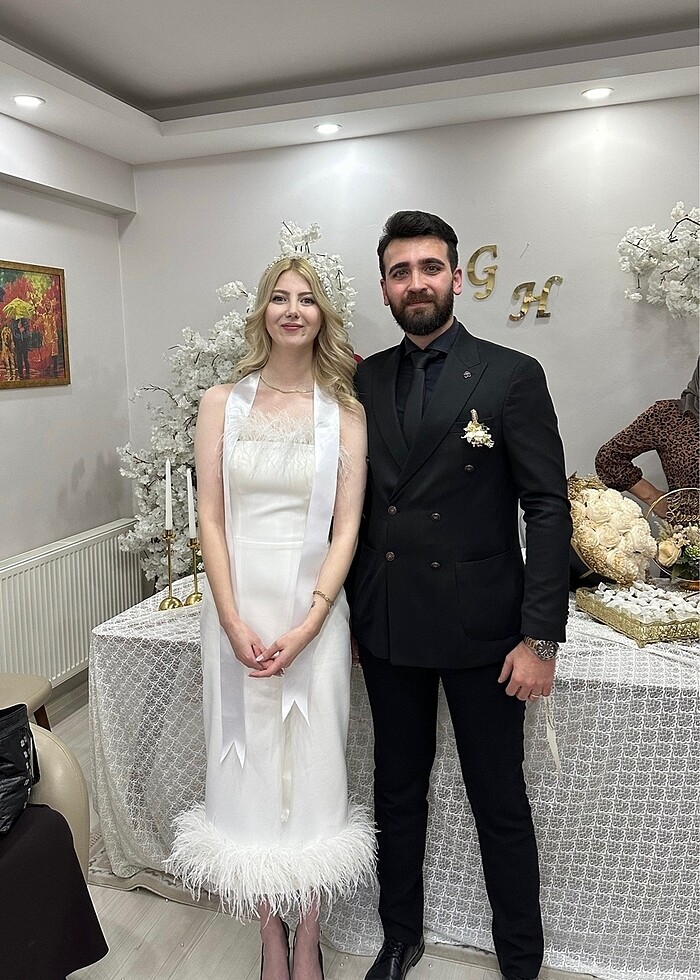 BEYAZ MİDİ NİŞAN ELBİSEM - Görsel 2