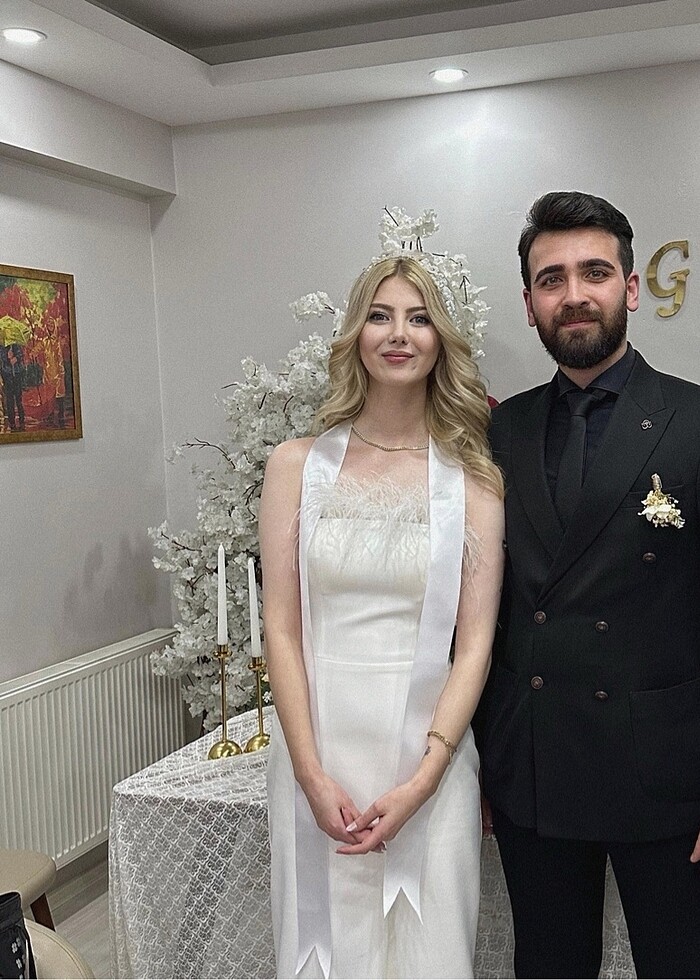 BEYAZ MİDİ NİŞAN ELBİSEM - Görsel 3