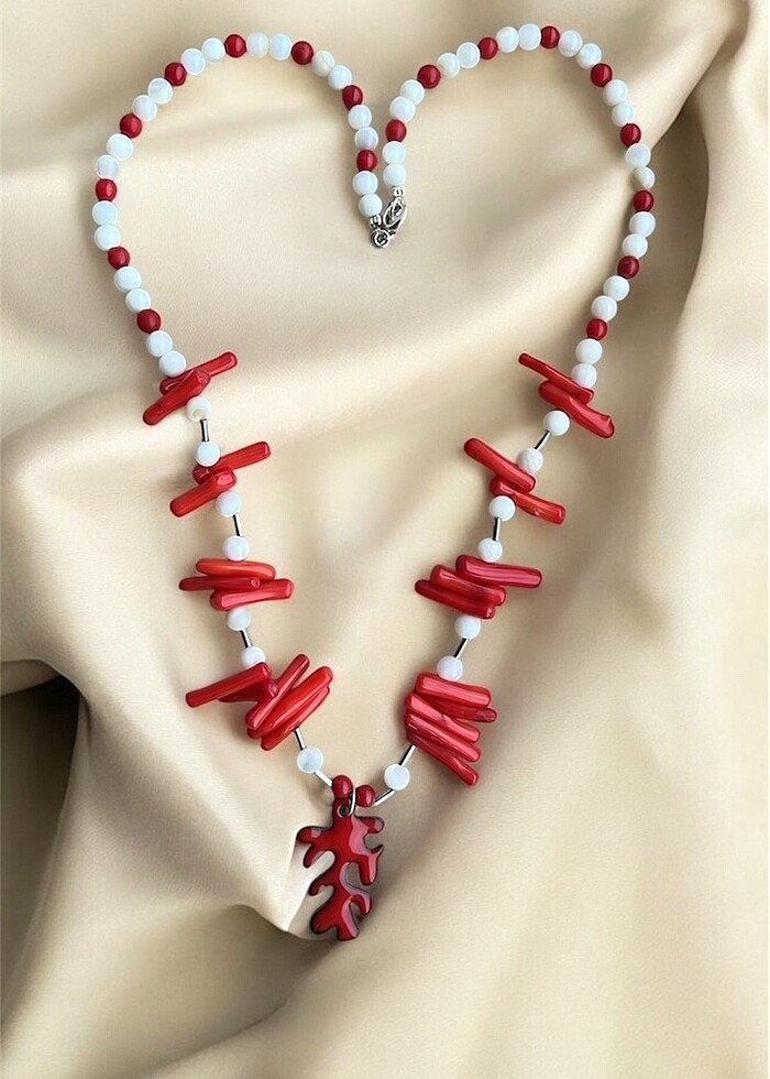 Doğal Mercan Kolye - Görsel 2