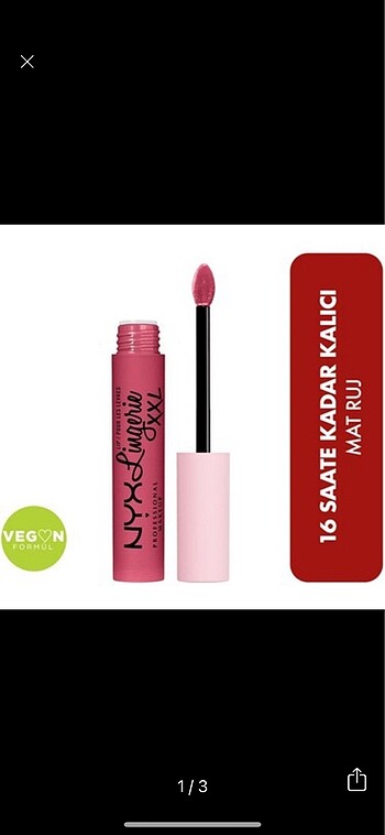 Nyx Likit Mat Ruj ekstra büyük boy