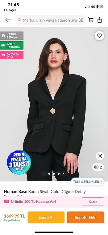 SIFIR ETKETLİ BLAZER ÇEKET