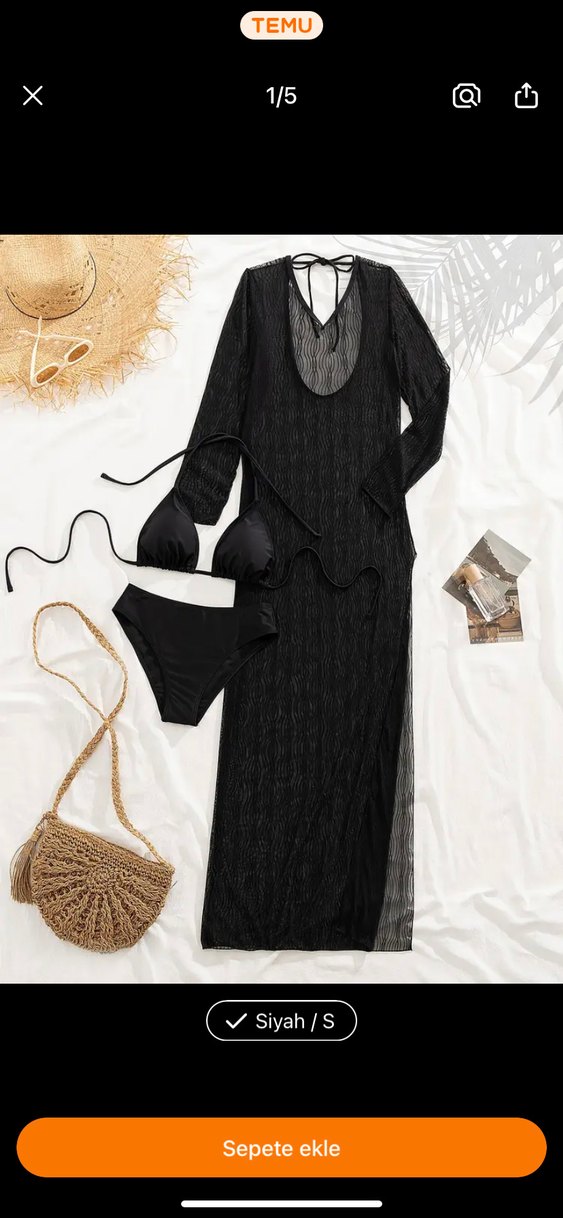 Siyah Dantel Uzun Kollu Gotik Mayo Elbisesi - Görsel 2