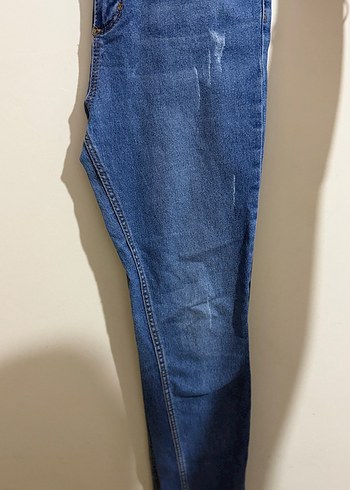 Kadın Mavi Denim Midi Boy Rahat Kesim Jean