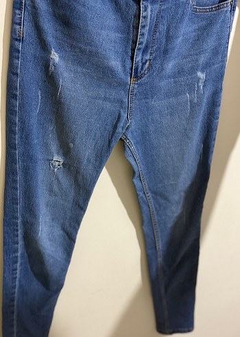 Diğer Kadın Mavi Denim Midi Boy Rahat Kesim Jean