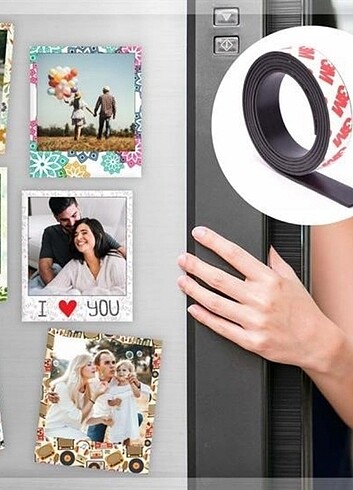 Beden Yapışkanlı Şerit Mıknatıs Magnet Kes Kullan Güçlü Sağlam Rulo Çı
