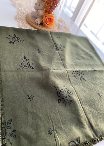 Kahverengi Nakışlı Bohem eşarp - Görsel 2