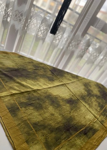 Haki yeşil bambu kraş şal - Görsel 4