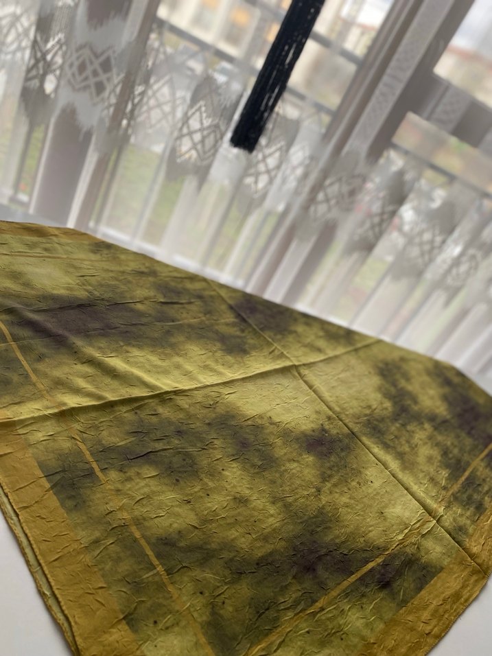 Haki yeşil bambu kraş şal - Görsel 4