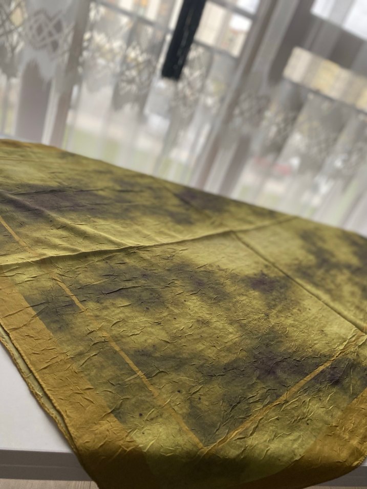 Haki yeşil bambu kraş şal - Görsel 3