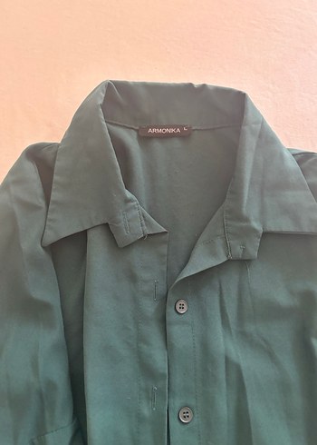 Yeşil Keten Kadın Gömlek - Görsel 2