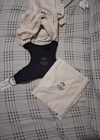 LORASİNA Beyaz Bebek Taşıma Slingi - Görsel 6