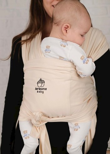 LORASİNA Beyaz Bebek Taşıma Slingi - Görsel 5