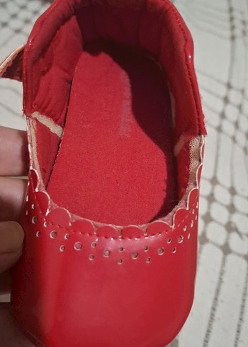 Kırmızı Fiyonk Detaylı Ekose Kız Bebek Ayakkabısı - Görsel 9