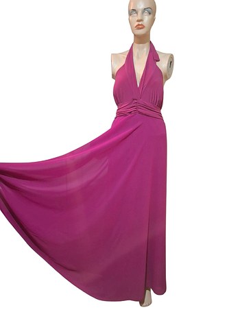 mürdüm  Drapeli Uzun Abiye Elbise - Görsel 2