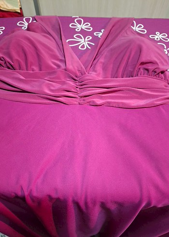 mürdüm  Drapeli Uzun Abiye Elbise - Görsel 4