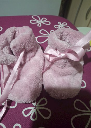 Kız bebek için Pembe Peluş patik - Görsel 2