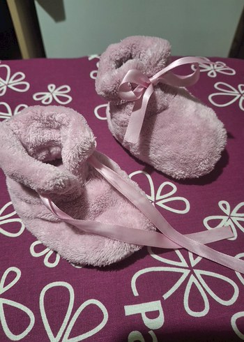 Kız bebek için Pembe Peluş patik - Görsel 4