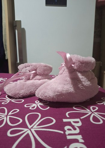 Kız bebek için Pembe Peluş patik - Görsel 5
