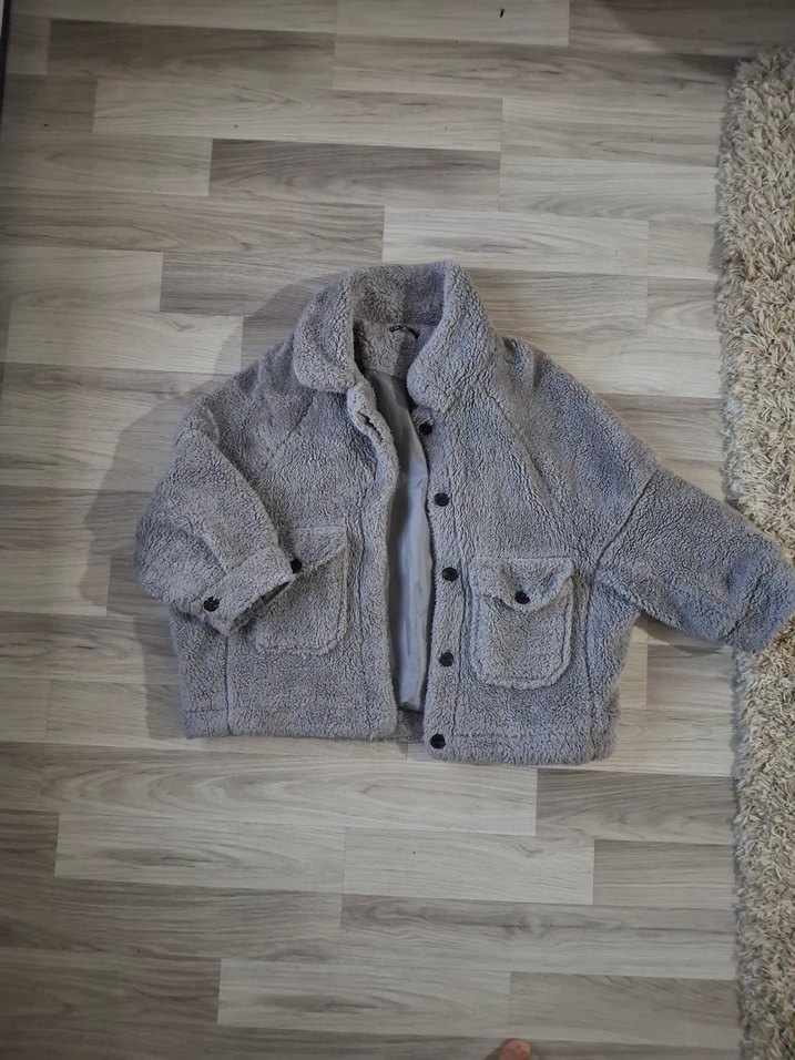 Addax Gri Peluş Kürk Ceket - Görsel 4