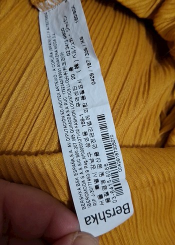 xs Beden sarı Renk hardal renk Piliseli V Yaka Uzun Elbise