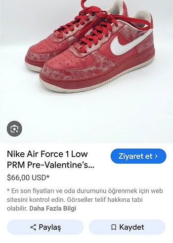 nıke aır force Kırmızı Beyaz - Görsel 2