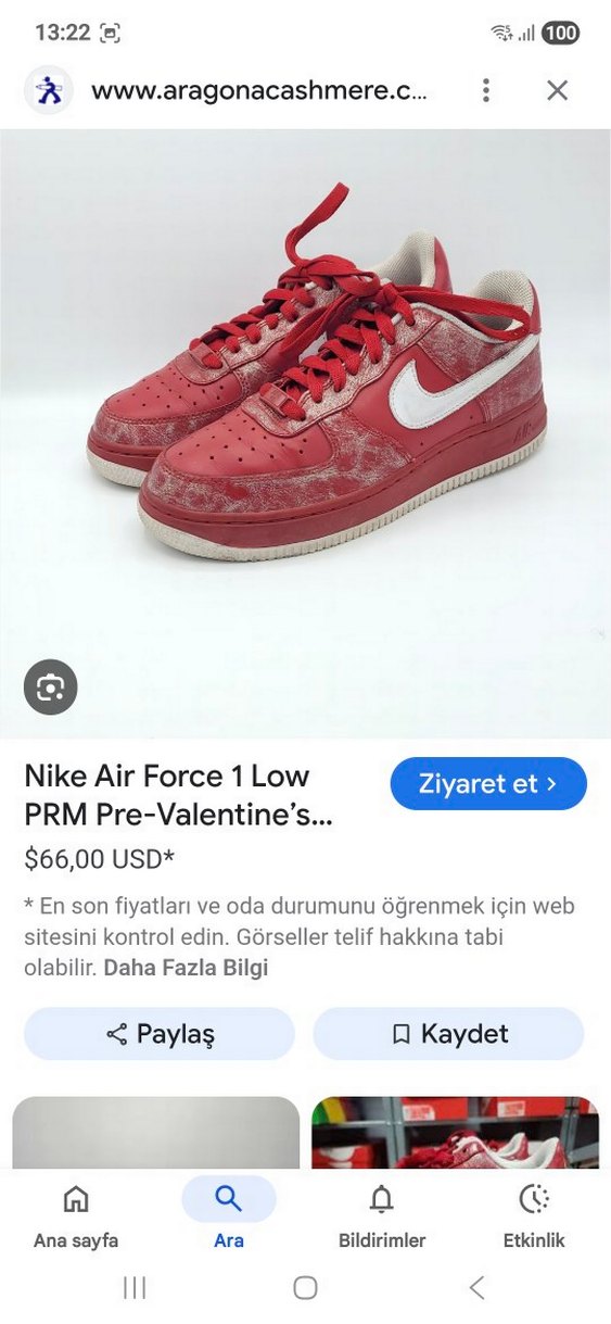 nıke aır force Kırmızı Beyaz - Görsel 2