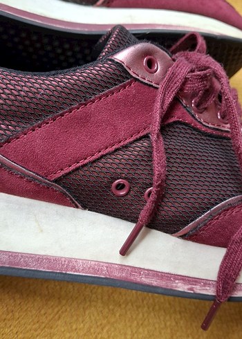 bershka bordoı Kadın Spor Ayakkabı - Görsel 8