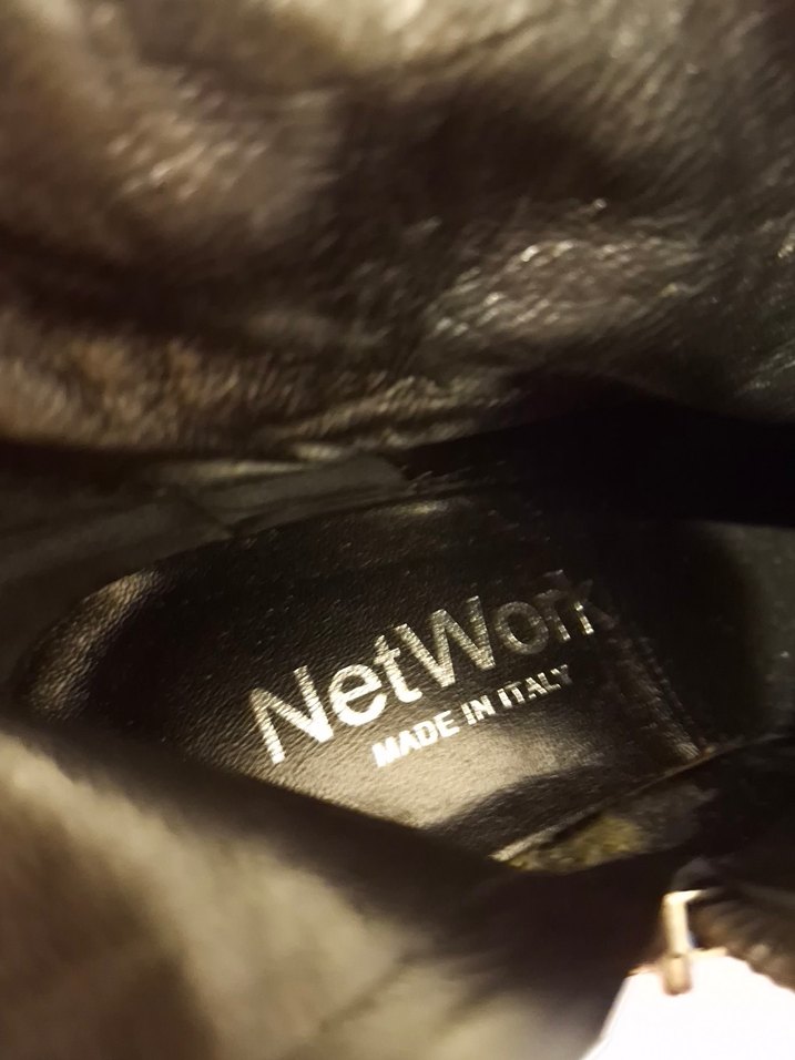 network Tokalı Siyah Deri Biker Kadın Bot - Görsel 4