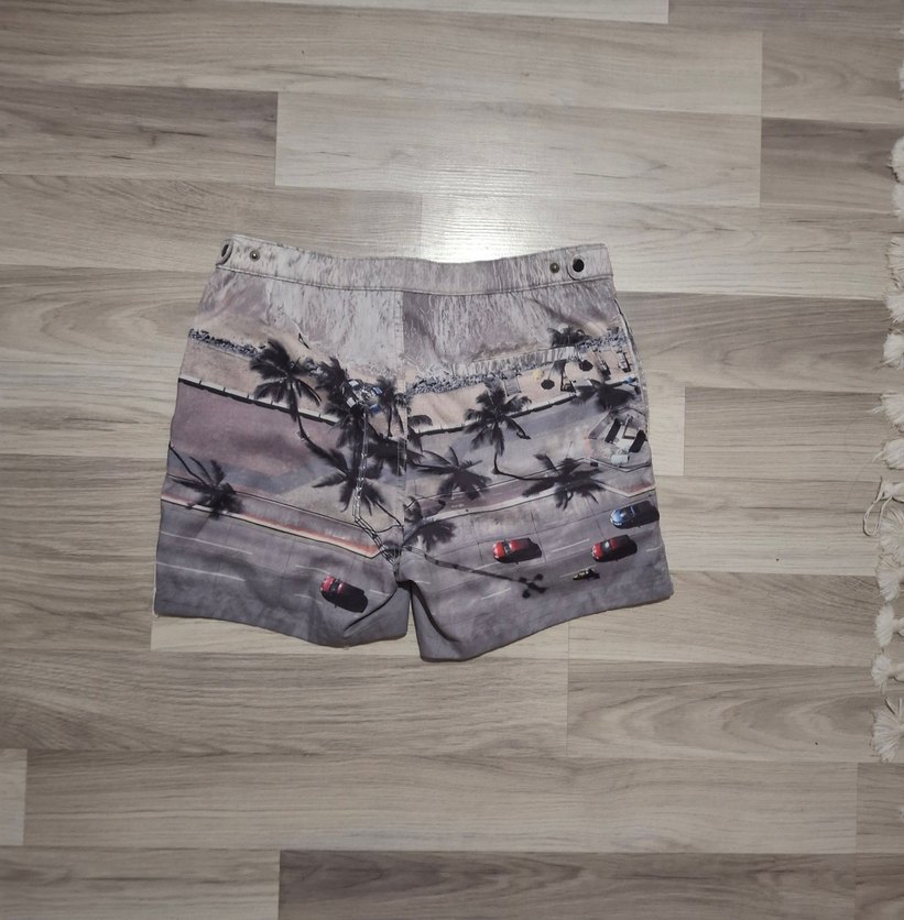 Gri Baskılı Mini Erkek Deniz Şortu - Görsel 2