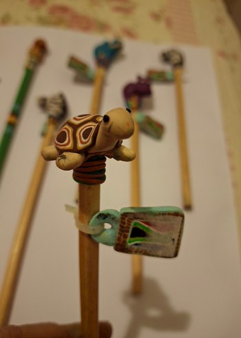 Renkli Ahşap Hayvan Figürlü Kalemler - Görsel 6