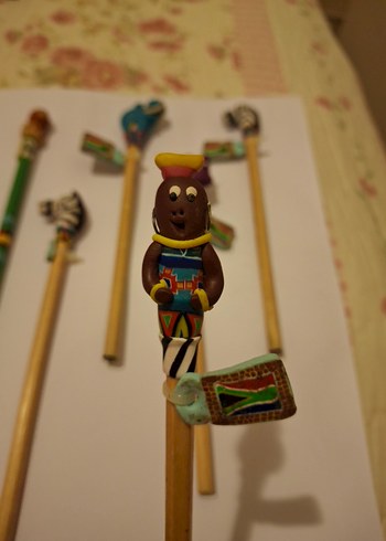 Renkli Ahşap Hayvan Figürlü Kalemler - Görsel 5