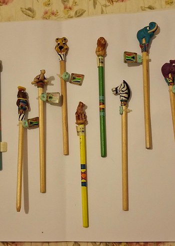 Renkli Ahşap Hayvan Figürlü Kalemler - Görsel 2