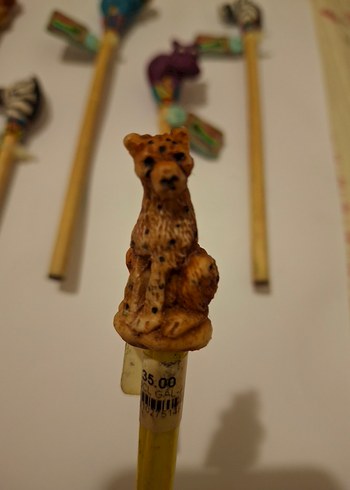 Renkli Ahşap Hayvan Figürlü Kalemler - Görsel 8