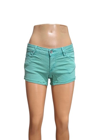 yeşil denim mini şort