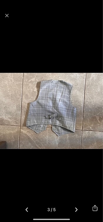 6 Yaş Beden gri Renk Yelek pantolon gömlek bayramlık takım