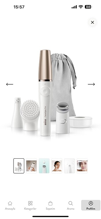 Braun Braun FaceSpa Pro 911 Şarjlı Yüz Epilatörü 3?ü 1 Arada Epi
