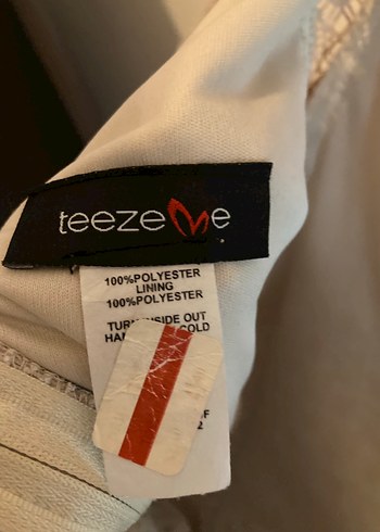 Diğer Tek Omuzlu, Kemerli Bej Bohem Midi Elbise