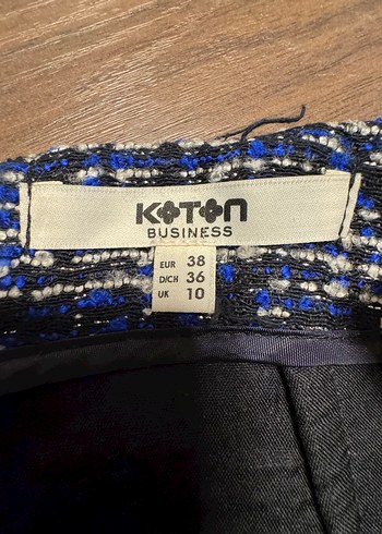 38 Beden mavi Renk Koton Kadın Mavi Desenli Mini Etek