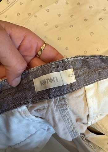 Koton Düğmeli Bej Erkek Şort - Görsel 4