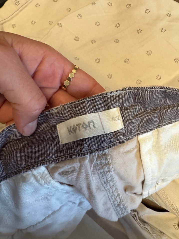 Koton Düğmeli Bej Erkek Şort - Görsel 4