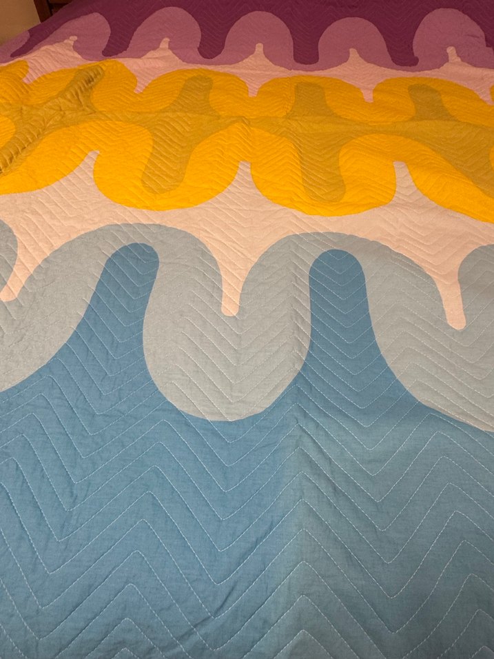 Pastel Renkli Dalga Desenli Yatak Örtüsü - Görsel 2