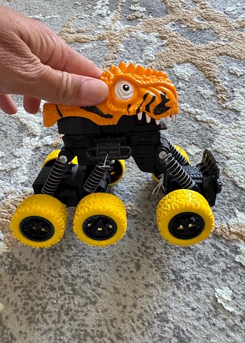 Sarı Dinozor Temalı Renkli Oyuncak Araba