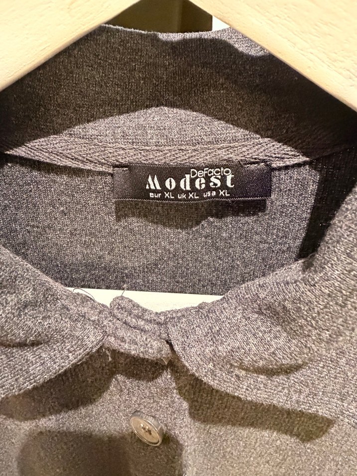 Defacto Gri Düğmeli Midi Triko Elbise - Görsel 2