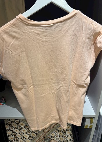 11-12 Yaş Beden Benetton Kız Çocuk Camel Pamuklu Baskılı Tişört