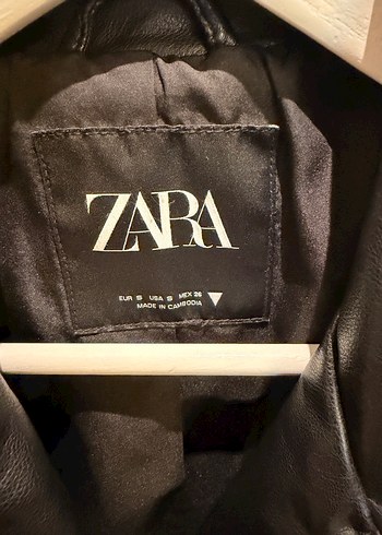 Zara Kadın Siyah Parlak Deri Biker Ceket - Görsel 2