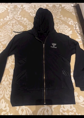 Hunmel Siyah Kapüşonlu Fermuarlı Kadın Sweatshirt