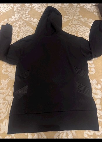 s Beden siyah Renk Hunmel Siyah Kapüşonlu Fermuarlı Kadın Sweatshirt
