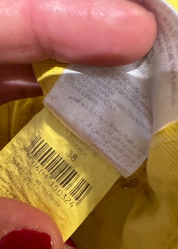 38 Beden sarı Renk Fabrika Jean Pantallon