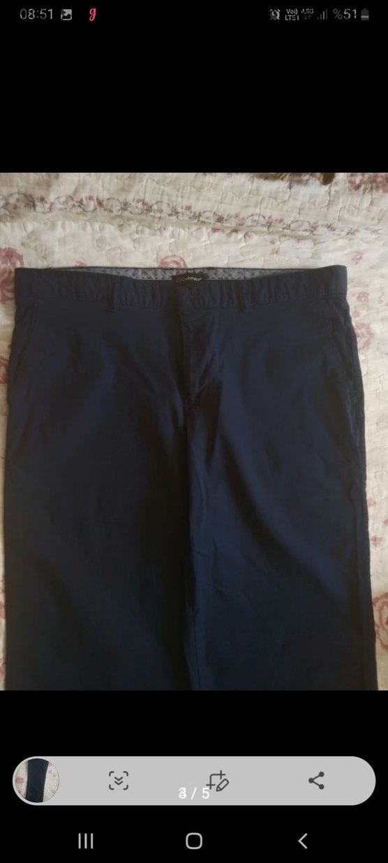 Erkek Cashmere Lacivert Regular Fit Ofis Pantolonu - Görsel 3