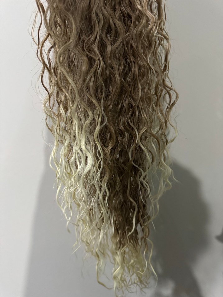 Bej Gri Dalgalı Sentetik Saç Tokası - Görsel 4